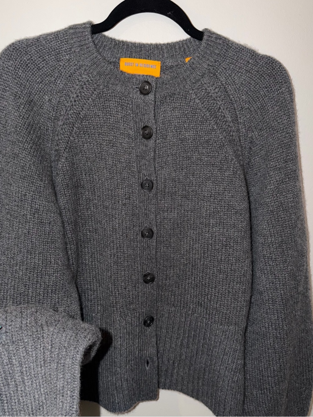 Guest In Residence Women’s Gray Button-Front Sweater
